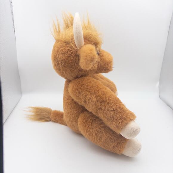 Lifelike Scottish Cow Stuffed Animal Posable Joints Highland Cow Plush Doll Toy - Picture 2 of 6